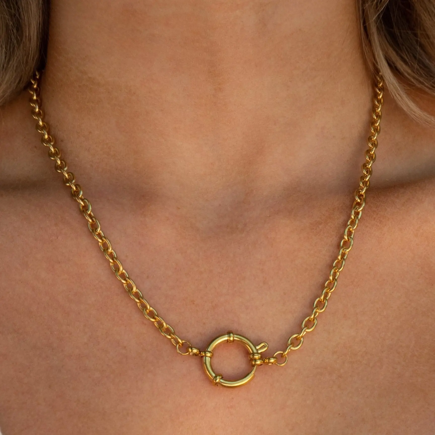 Golden Heart-shaped DIY Pendant Necklace with Geometric Design - Image 22