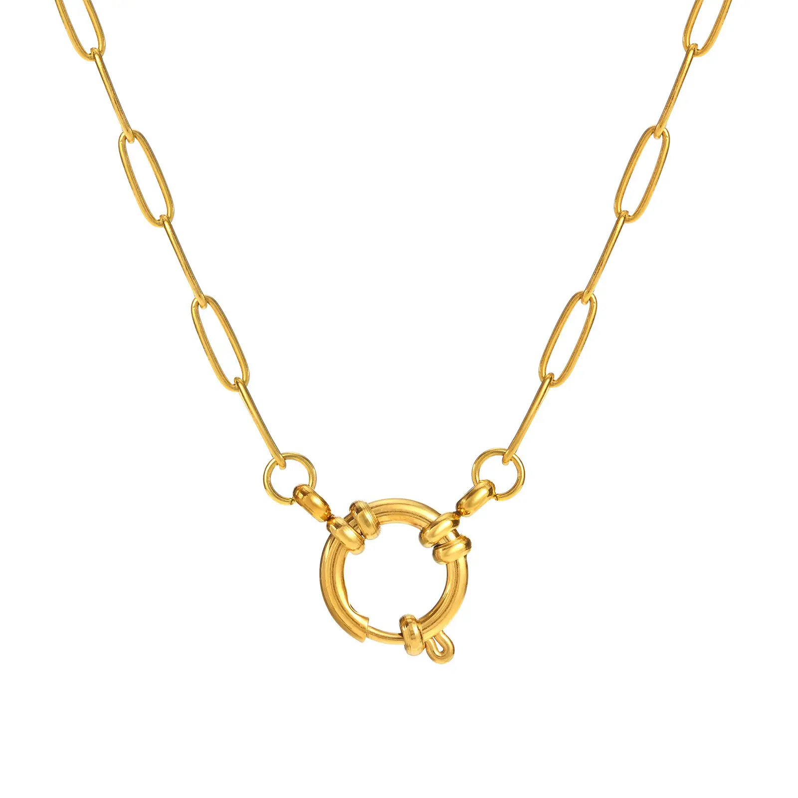 Golden Heart-shaped DIY Pendant Necklace with Geometric Design - Image 25