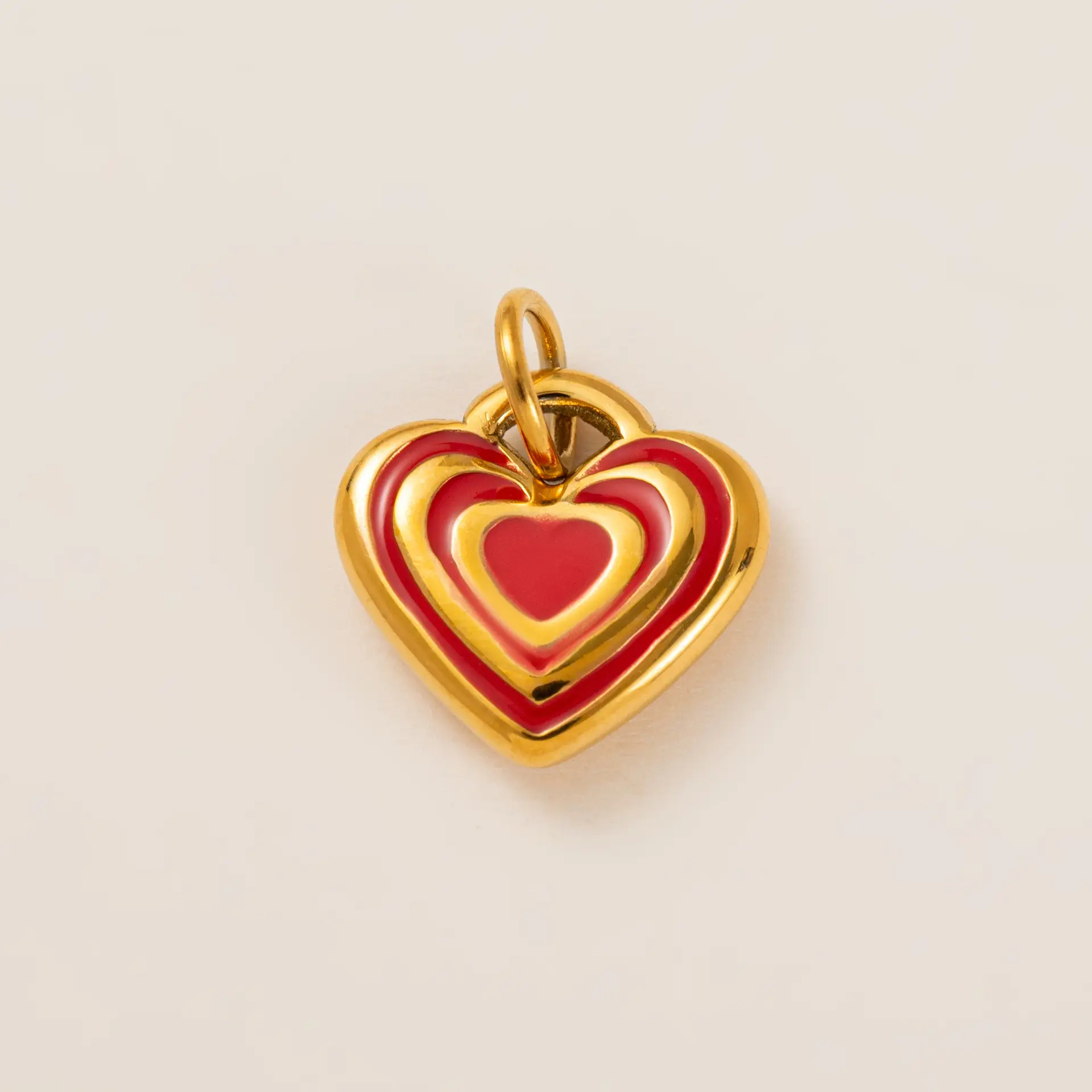 Golden Heart-shaped DIY Pendant Necklace with Geometric Design - Image 3