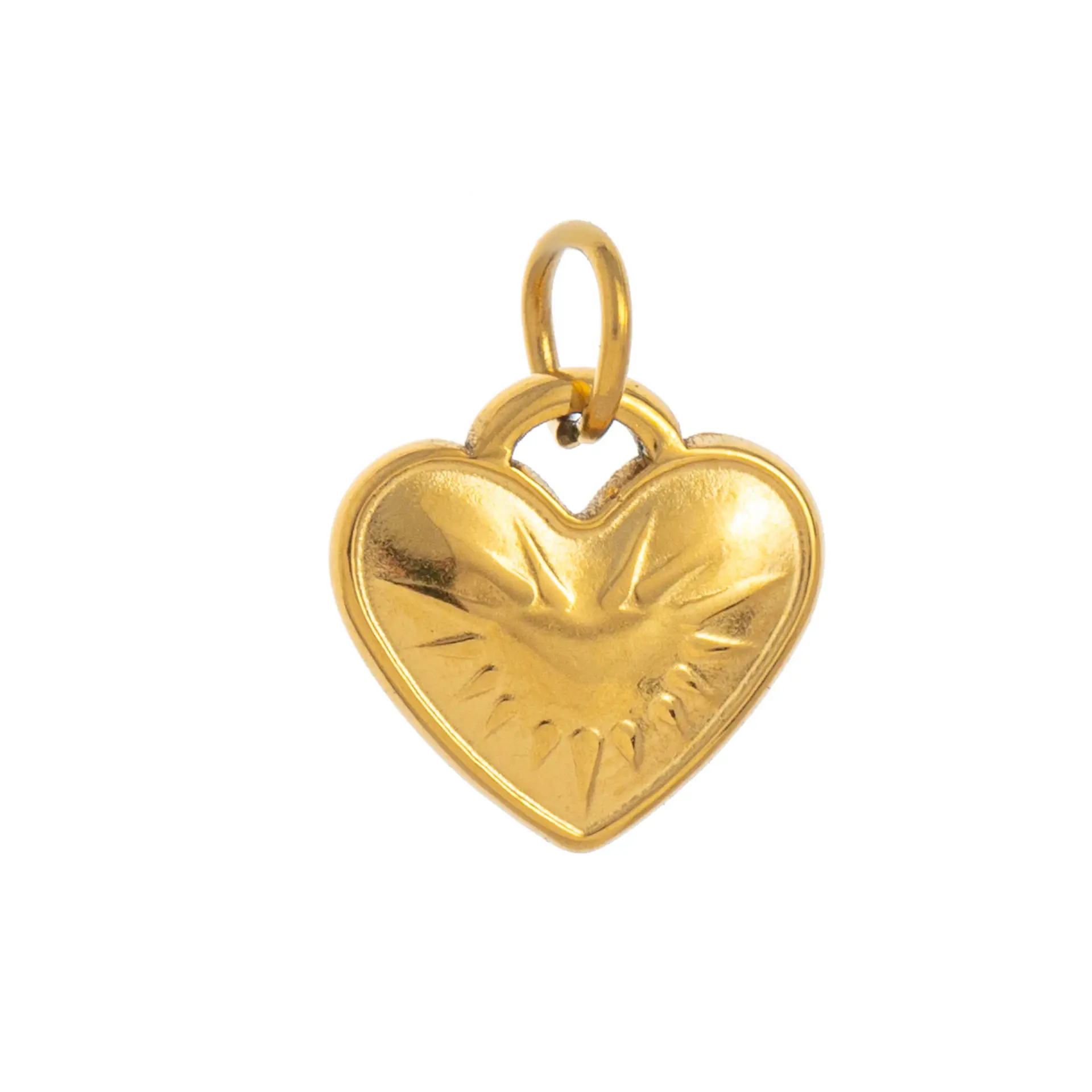 Golden Heart-shaped DIY Pendant Necklace with Geometric Design - Image 7