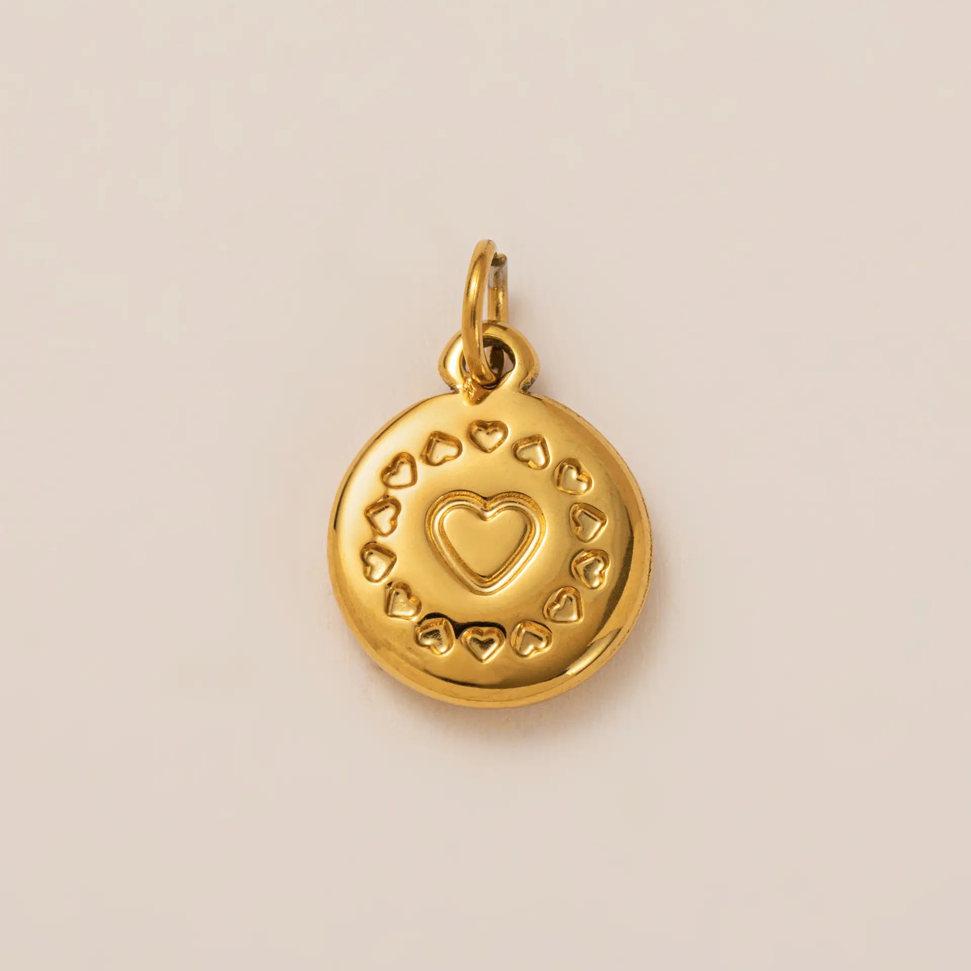 Golden Heart-shaped DIY Pendant Necklace with Geometric Design - Image 8