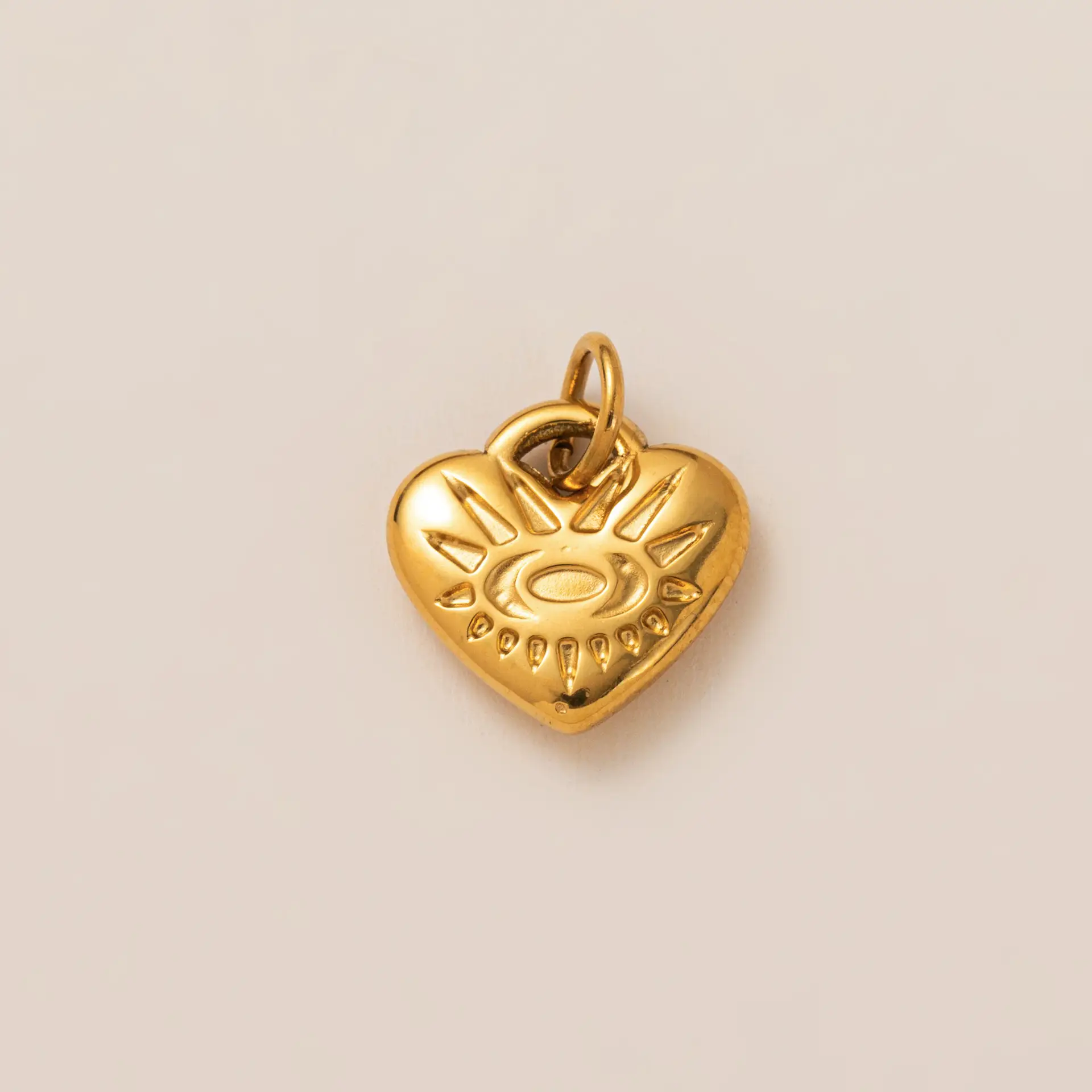 Golden Heart-shaped DIY Pendant Necklace with Geometric Design - Image 9