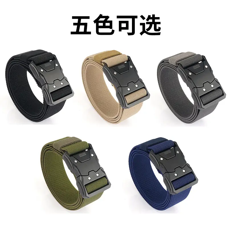 New Men's Green Nylon Tactical Belt Quick Release Buckle - Image 6