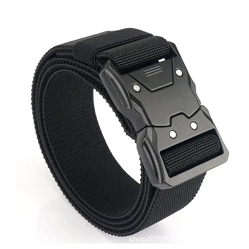 New Men's Green Nylon Tactical Belt Quick Release Buckle - Image 7