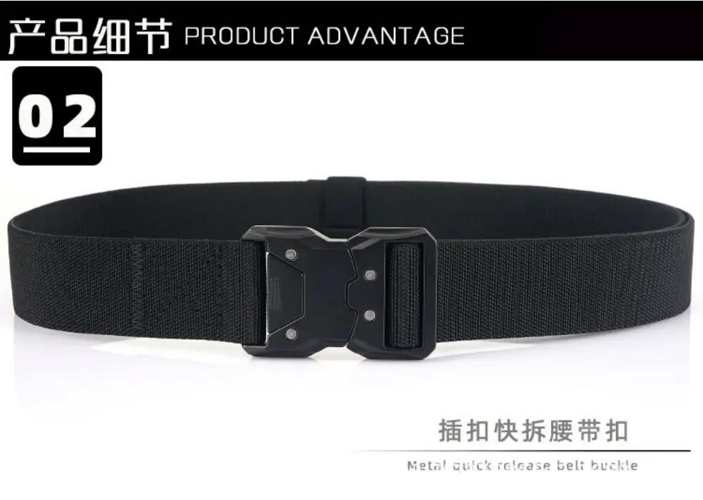 New Men's Green Nylon Tactical Belt Quick Release Buckle — feature 11