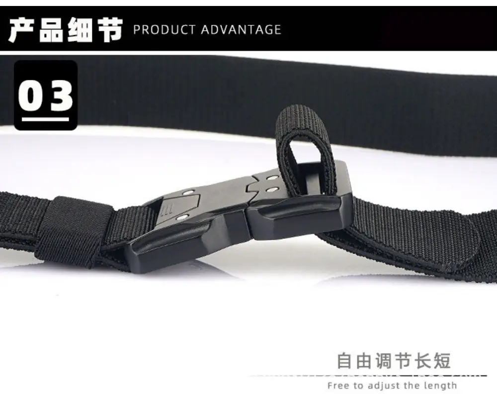 New Men's Green Nylon Tactical Belt Quick Release Buckle — feature 12