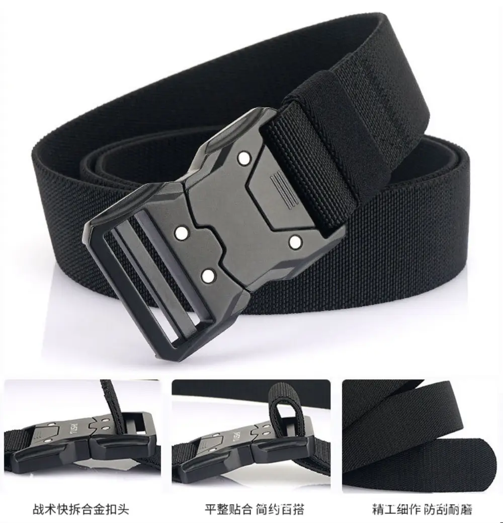 New Men's Green Nylon Tactical Belt Quick Release Buckle — feature 17