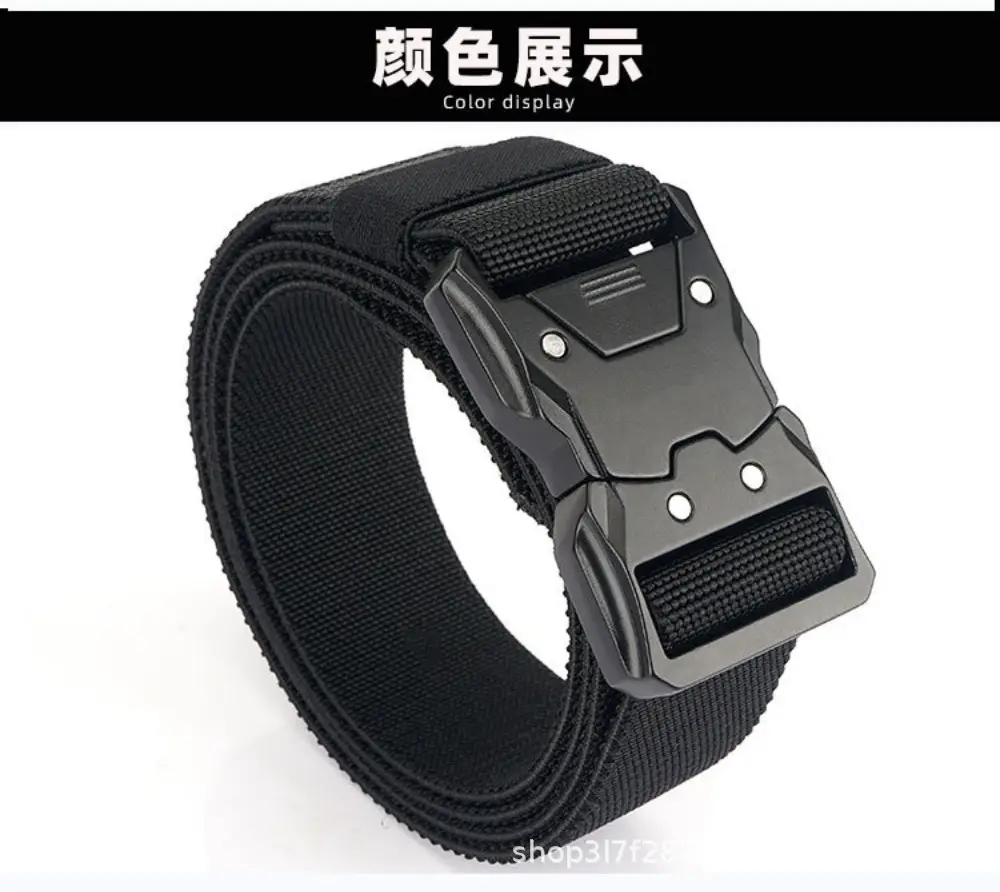 New Men's Green Nylon Tactical Belt Quick Release Buckle — feature 18