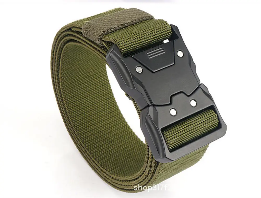 New Men's Green Nylon Tactical Belt Quick Release Buckle — feature 22