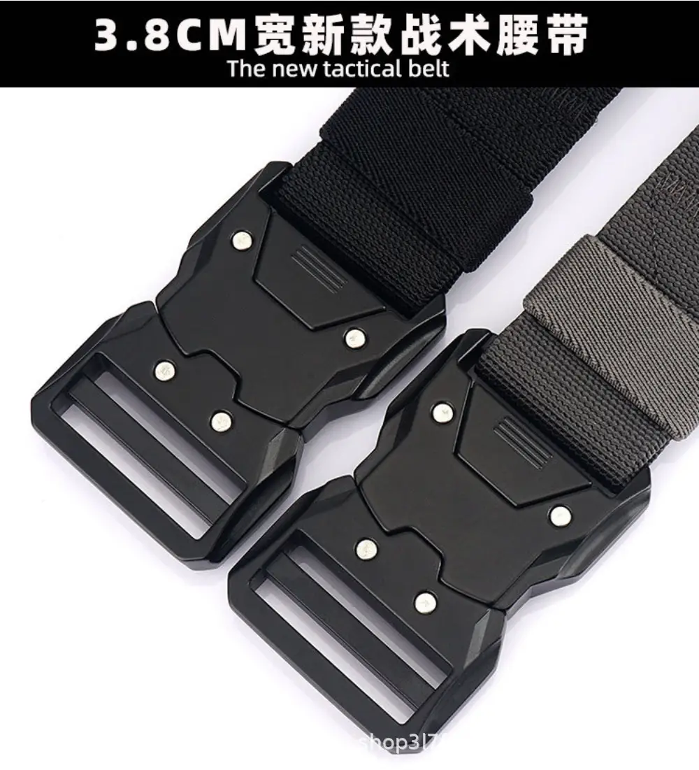 New Men's Green Nylon Tactical Belt Quick Release Buckle — feature 8