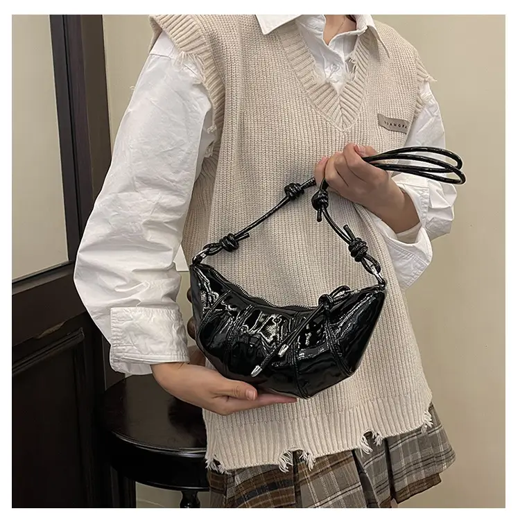 Women's Crossbody Bag Brown Patent 2025 Winter — feature 20