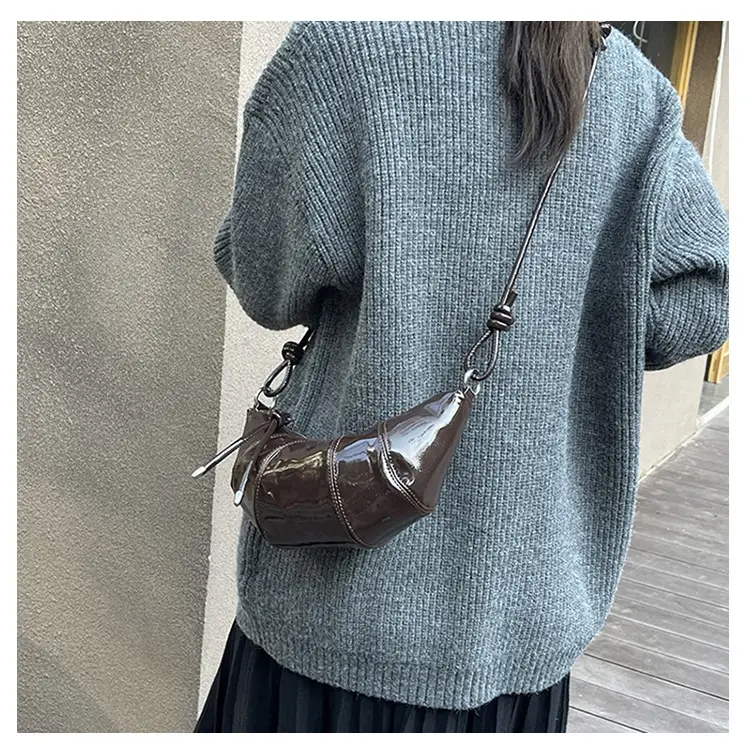 Women's Crossbody Bag Brown Patent 2025 Winter — feature 28