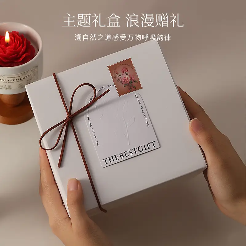 Camellia Soy Wax Scented Candle Gift Box Birthday Wedding Souvenir High-End Long-Lasting Fragrance Wholesale Customization
