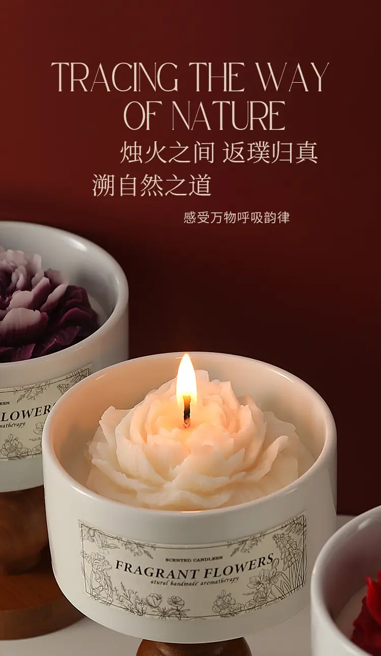 Camellia Soy Wax Scented Candle Gift Box Birthday Wedding Souvenir High-End Long-Lasting Fragrance Wholesale Customization — feature 8