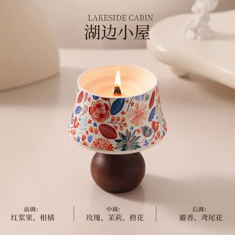 Camellia Soy Wax Scented Candle Gift Box Birthday Wedding Souvenir High-End Long-Lasting Fragrance Wholesale Customization