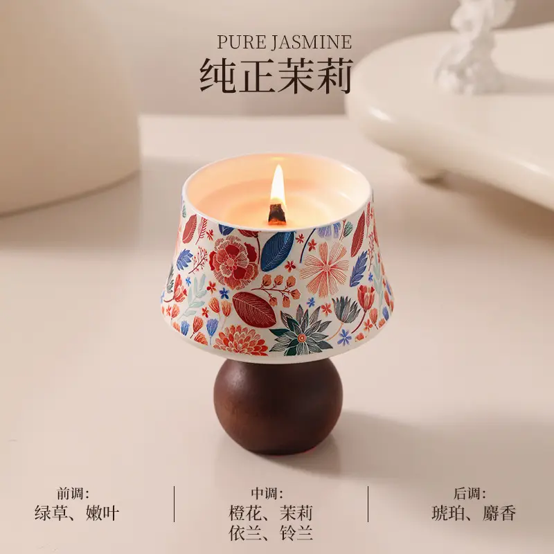 Camellia Soy Wax Scented Candle Gift Box Birthday Wedding Souvenir High-End Long-Lasting Fragrance Wholesale Customization