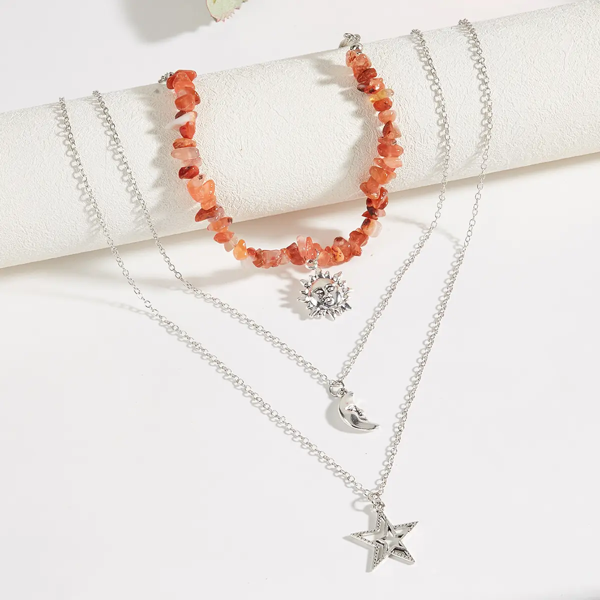 Cross-Country Sweet Cool Neck Chain with Moon Sun Star Pendant - Image 10