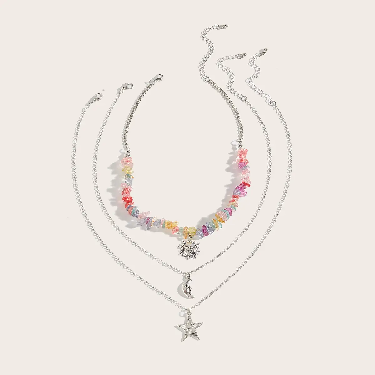 Cross-Country Sweet Cool Neck Chain with Moon Sun Star Pendant — feature 3
