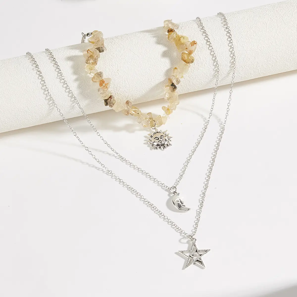 Cross-Country Sweet Cool Neck Chain with Moon Sun Star Pendant — feature 8