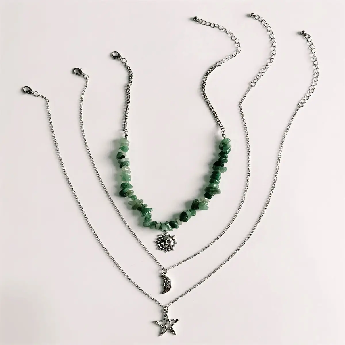 Cross-Country Sweet Cool Neck Chain with Moon Sun Star Pendant - Image 5