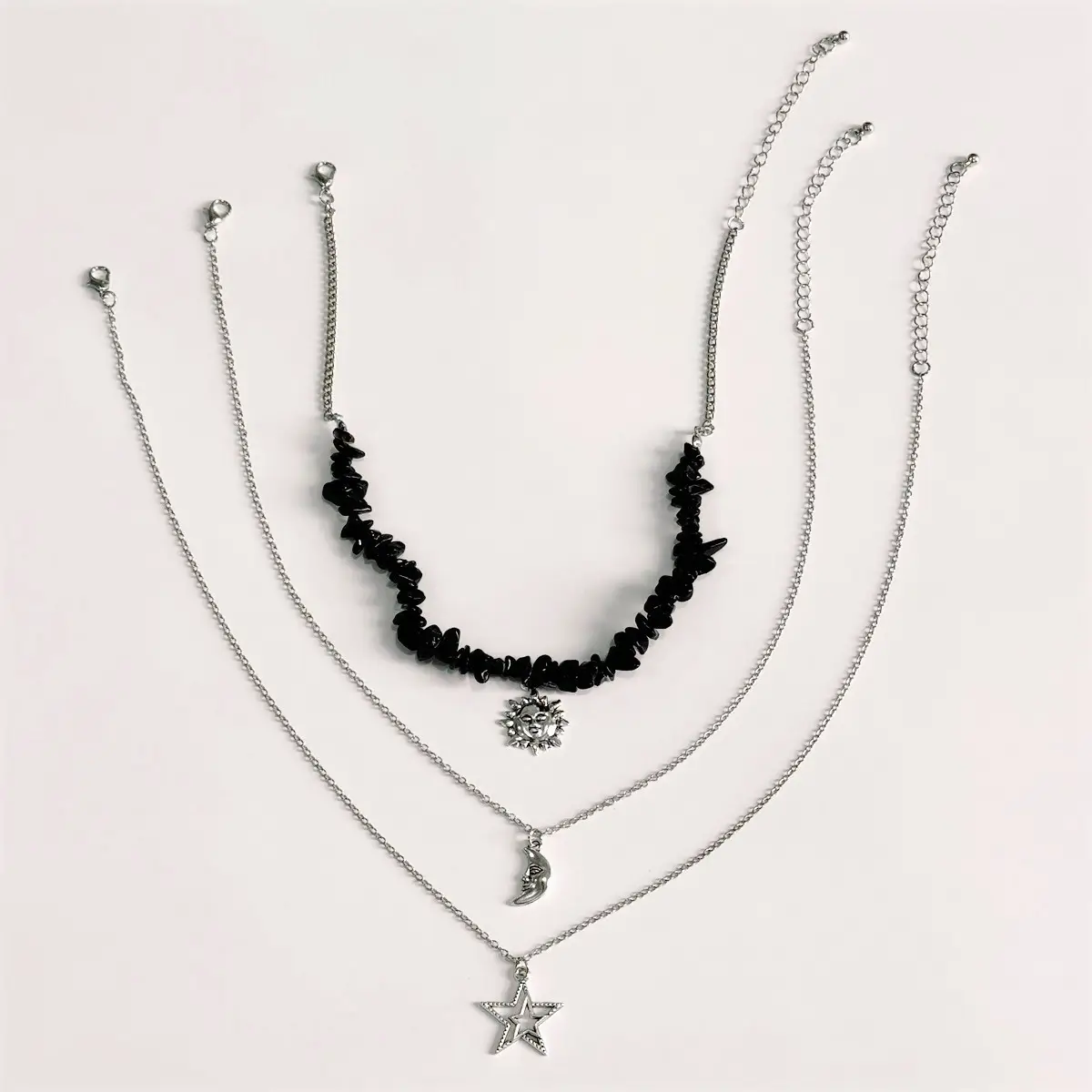 Cross-Country Sweet Cool Neck Chain with Moon Sun Star Pendant - Image 6