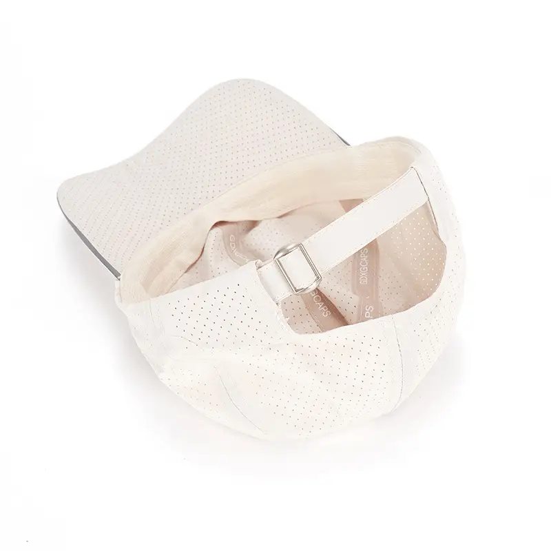 Men's White Mesh Sun Hat with Adjustable Strap - Image 4