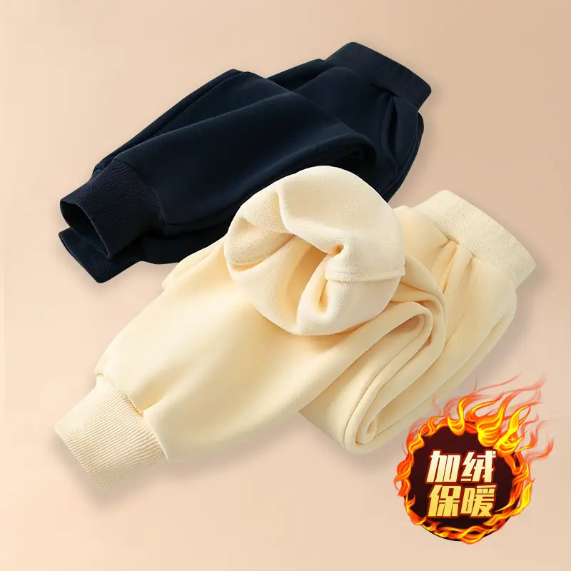 Children's Cashmere Pants Autumn and Winter New Men's and Women's Baby Solid Color Warm Casual Sports Pants Outer Wear Pants - Image 9
