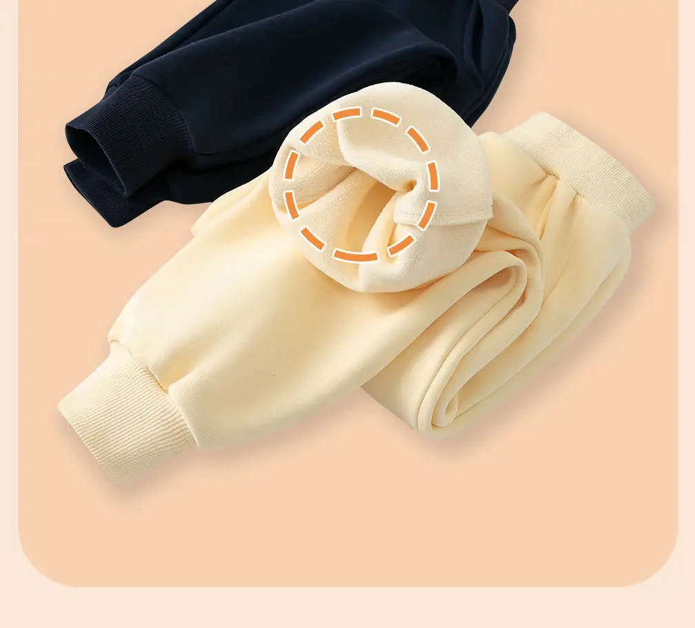 Children's Cashmere Pants Autumn and Winter New Men's and Women's Baby Solid Color Warm Casual Sports Pants Outer Wear Pants — feature 15