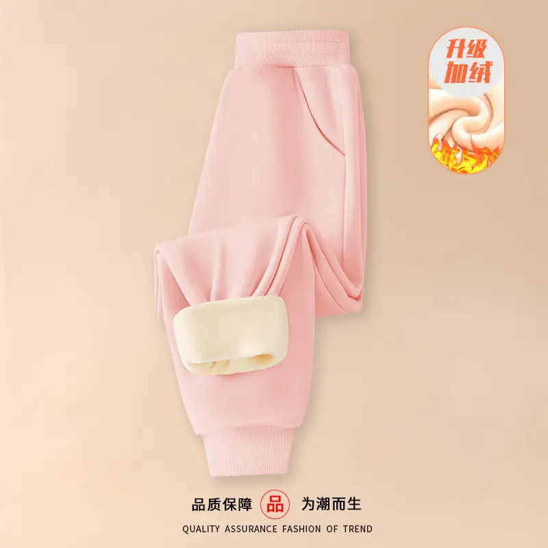 Children's Cashmere Pants Autumn and Winter New Men's and Women's Baby Solid Color Warm Casual Sports Pants Outer Wear Pants - Image 5
