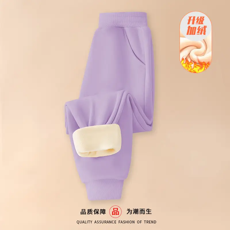 Children's Cashmere Pants Autumn and Winter New Men's and Women's Baby Solid Color Warm Casual Sports Pants Outer Wear Pants - Image 6