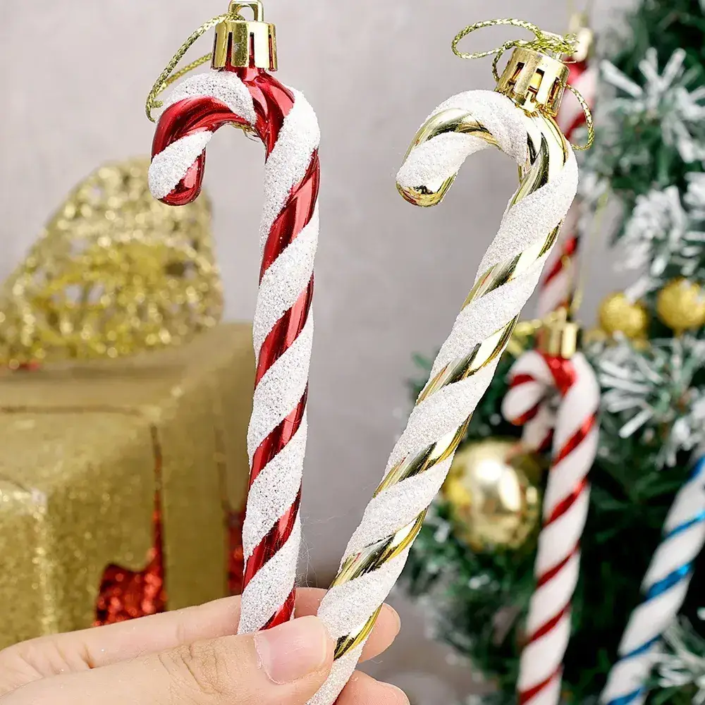 Cross Border Christmas Crutch Pendant Blue White Decor - Image 17