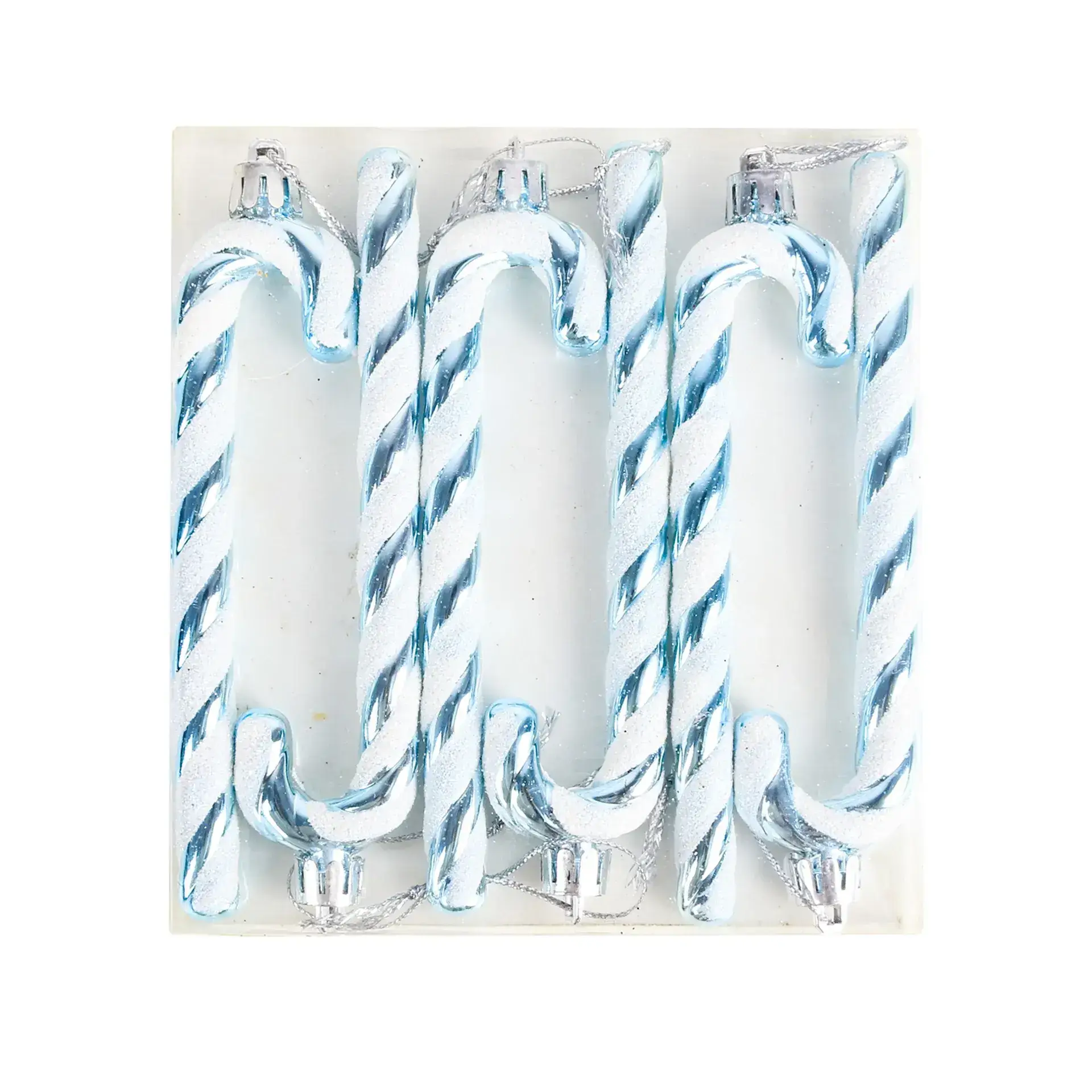 Cross Border Christmas Crutch Pendant Blue White Decor - Image 12