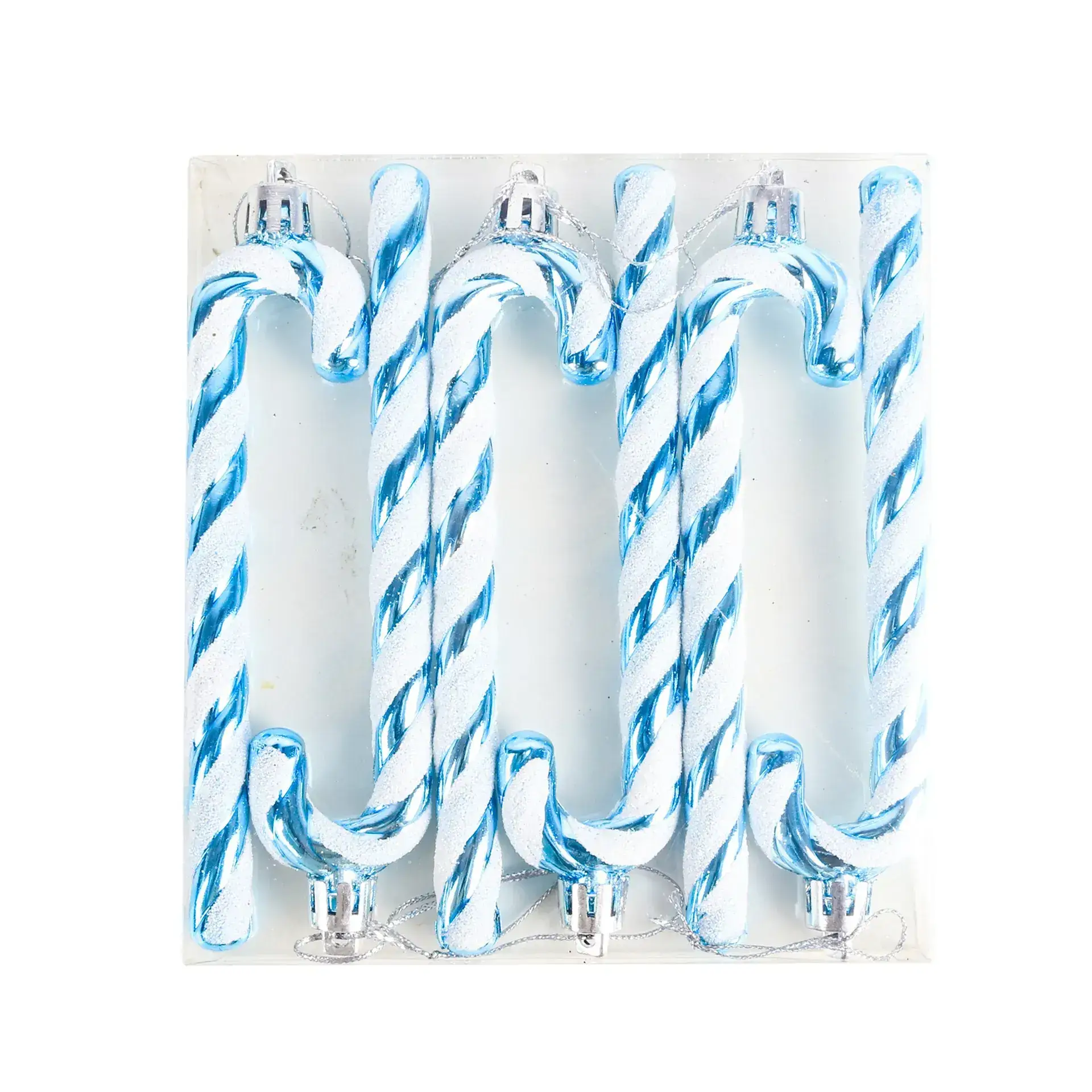 Cross Border Christmas Crutch Pendant Blue White Decor - Image 13