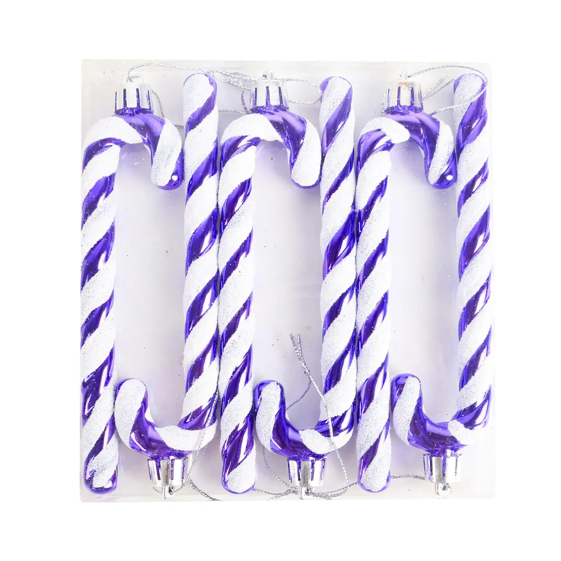 Cross Border Christmas Crutch Pendant Blue White Decor - Image 8