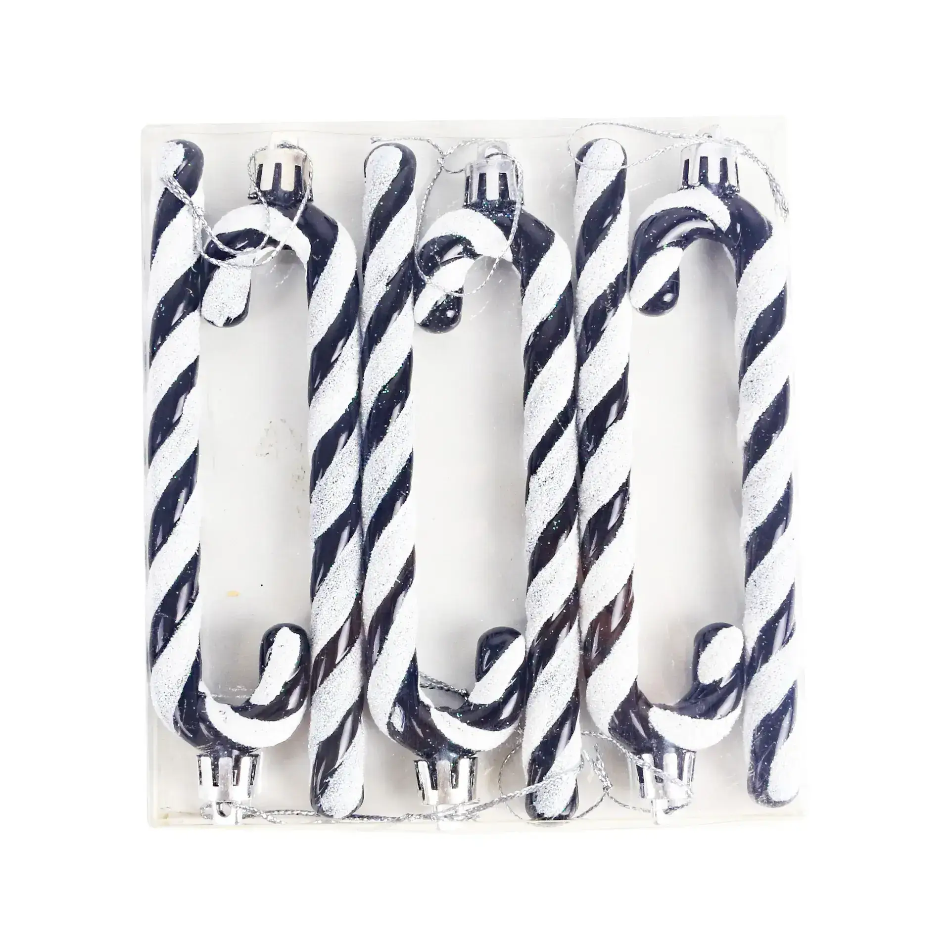 Cross Border Christmas Crutch Pendant Blue White Decor - Image 9