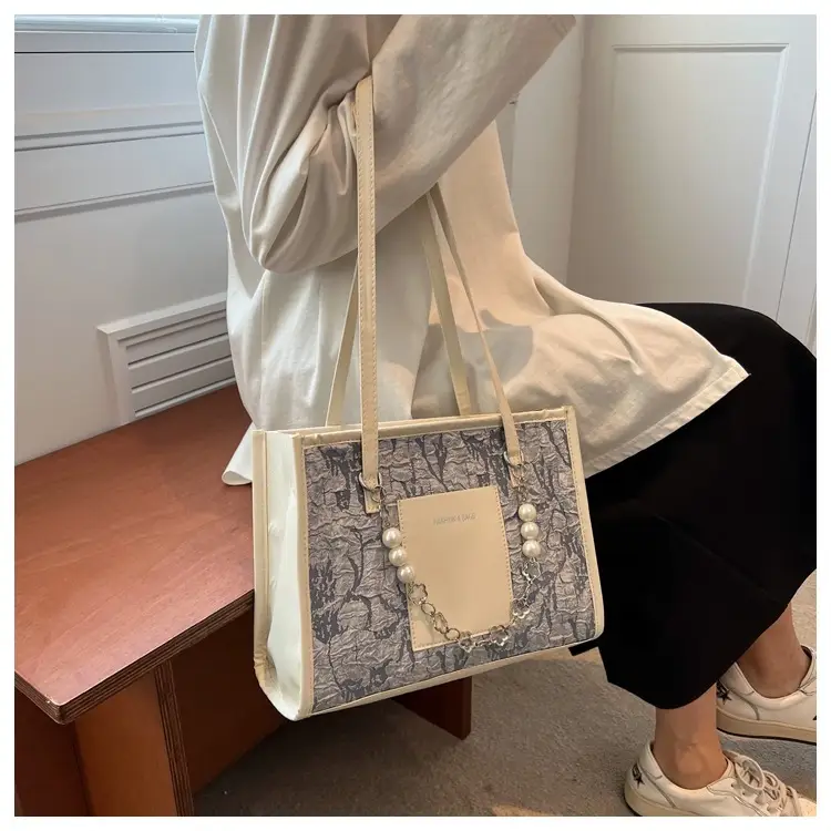 Pearl Chain Shoulder Bag Women Large Capacity New Summer — feature 25