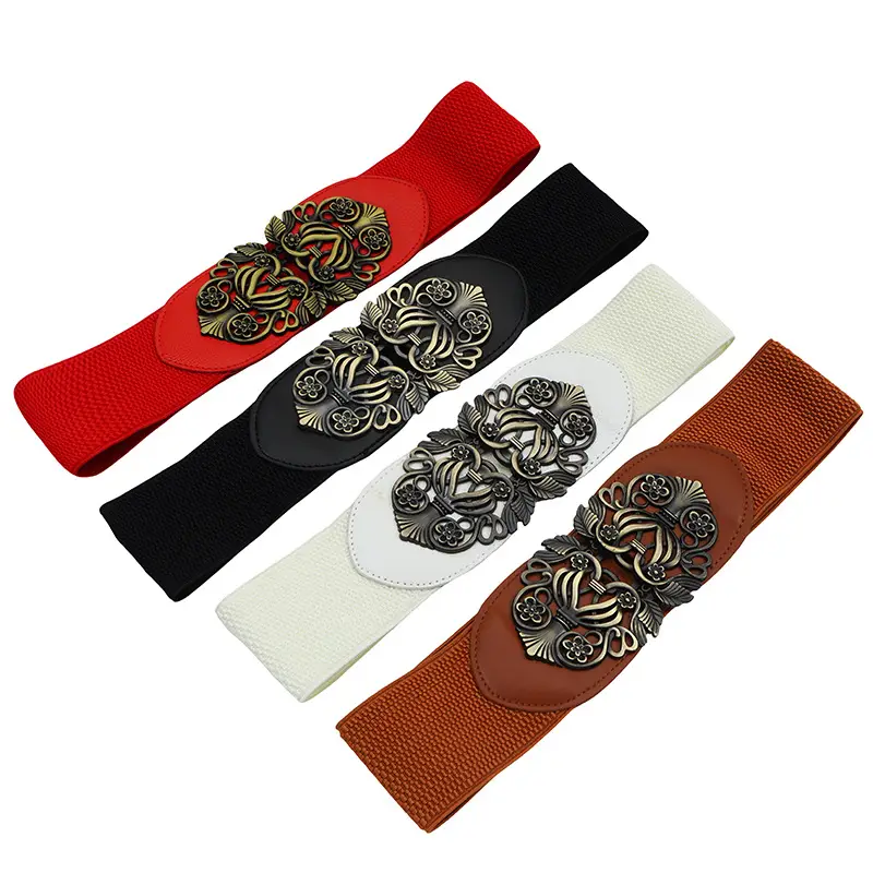 Women's Black Velvet Belt with Ornate Buckle — feature 39