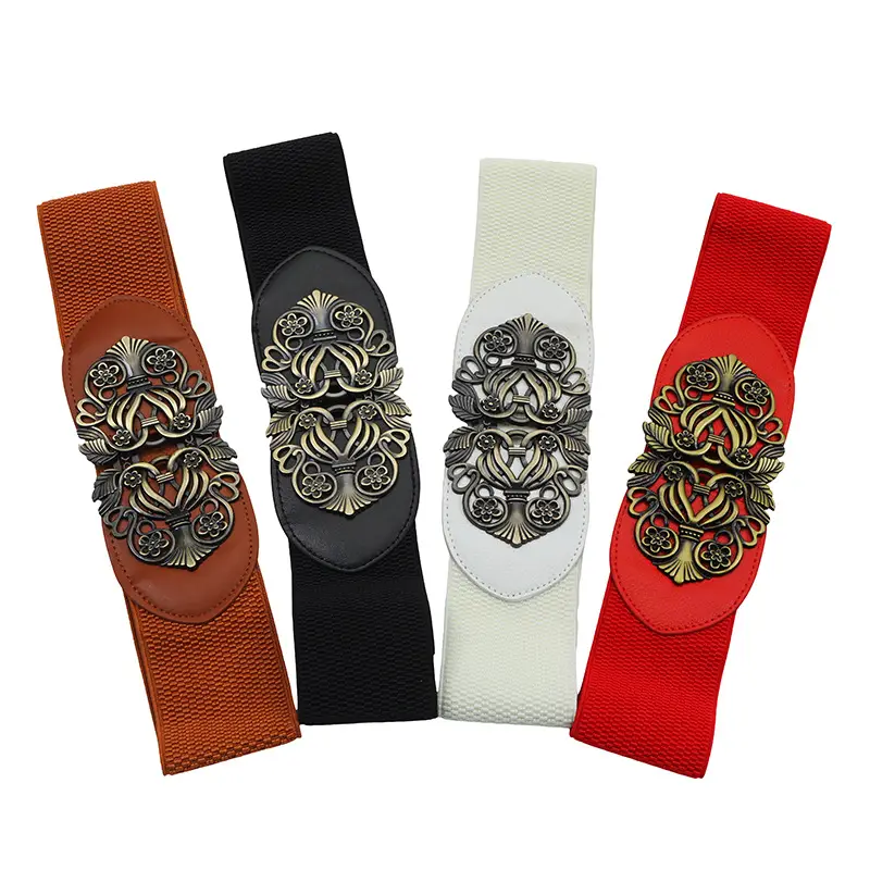 Women's Black Velvet Belt with Ornate Buckle — feature 40