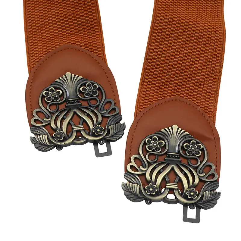Women's Black Velvet Belt with Ornate Buckle — feature 45
