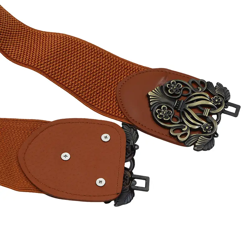 Women's Black Velvet Belt with Ornate Buckle — feature 46