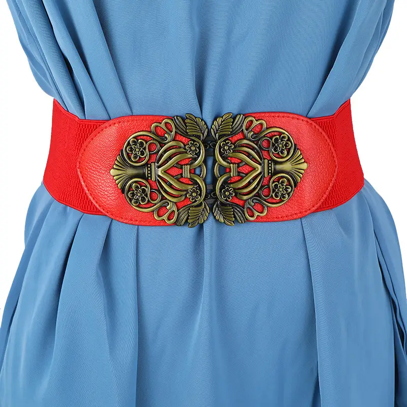 Women's Black Velvet Belt with Ornate Buckle — feature 48