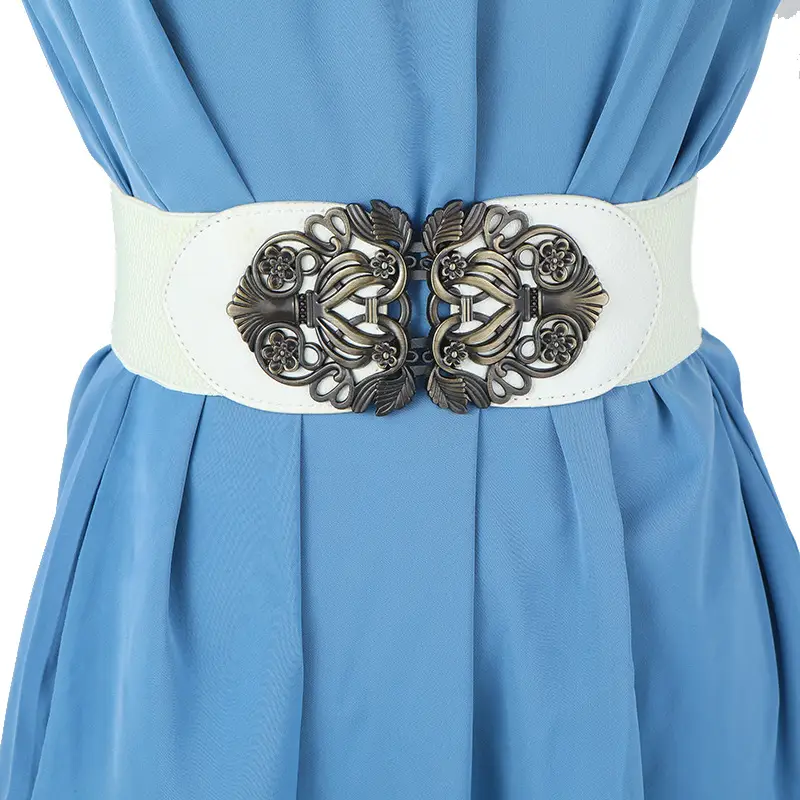 Women's Black Velvet Belt with Ornate Buckle — feature 49