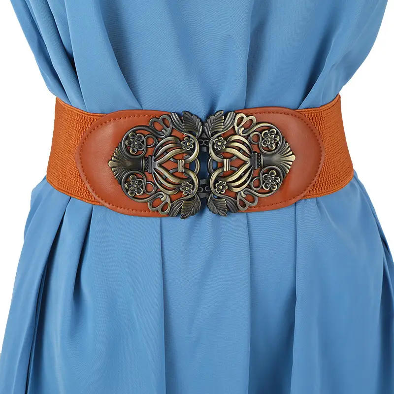 Women's Black Velvet Belt with Ornate Buckle — feature 50