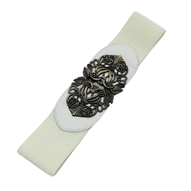 Women's Black Velvet Belt with Ornate Buckle - Image 4