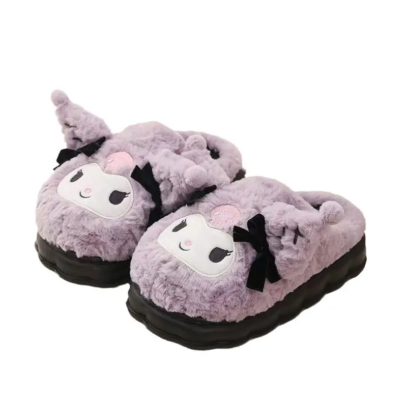 Kulomi Cotton Slippers Women's Autumn and Winter 2024 New IP Joint Cute Plush Plus Warm Slippers Women's Winter