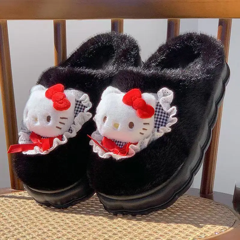 Kulomi Cotton Slippers Women's Autumn and Winter 2024 New IP Joint Cute Plush Plus Warm Slippers Women's Winter