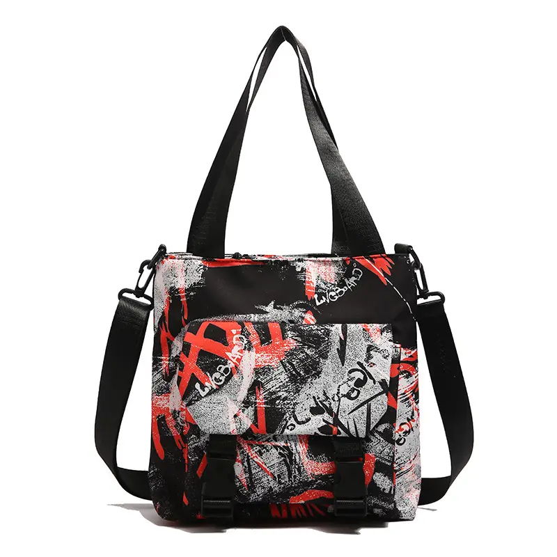 Women Printed Graffiti Shoulder Bag Large Capacity Nylon - Image 9