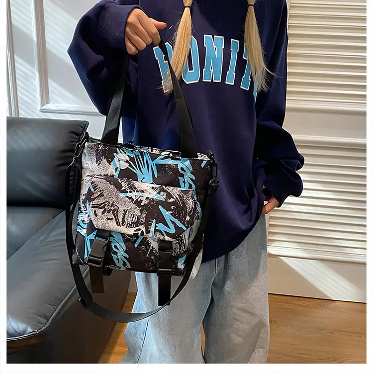Women Printed Graffiti Shoulder Bag Large Capacity Nylon — feature 20