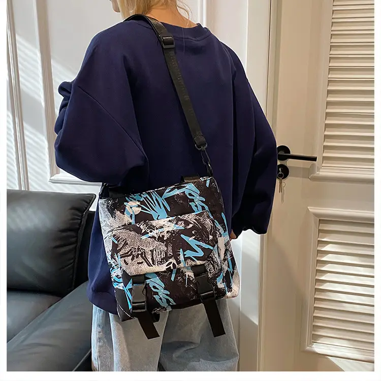 Women Printed Graffiti Shoulder Bag Large Capacity Nylon — feature 22