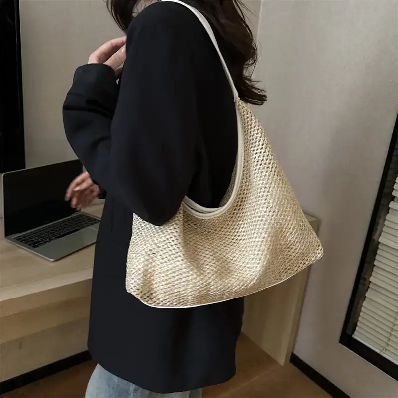 Straw Woven Shoulder Bag 2024 Summer Korean Style - Image 6